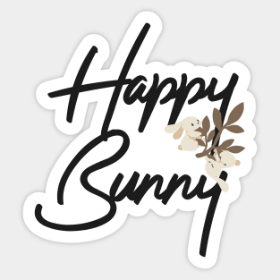 Happy Bunny Typography design Sticker